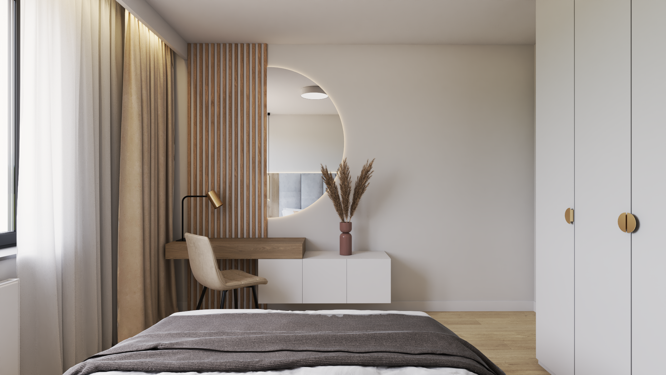 minimalistyczny pokój - architektura wnętrz studio kraków