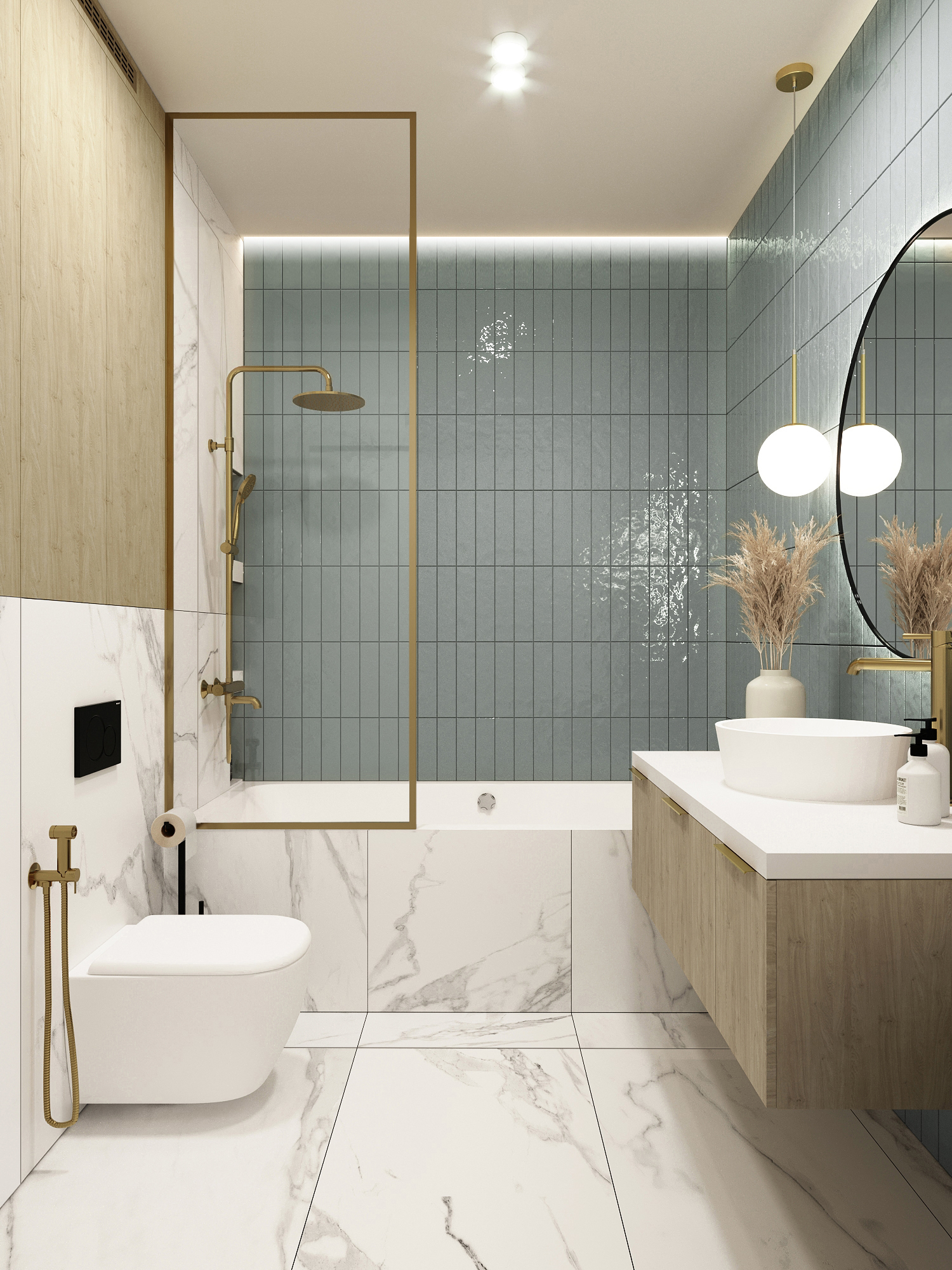 minimalistyczne projekty łazienki - architektura wnętrz studio kraków