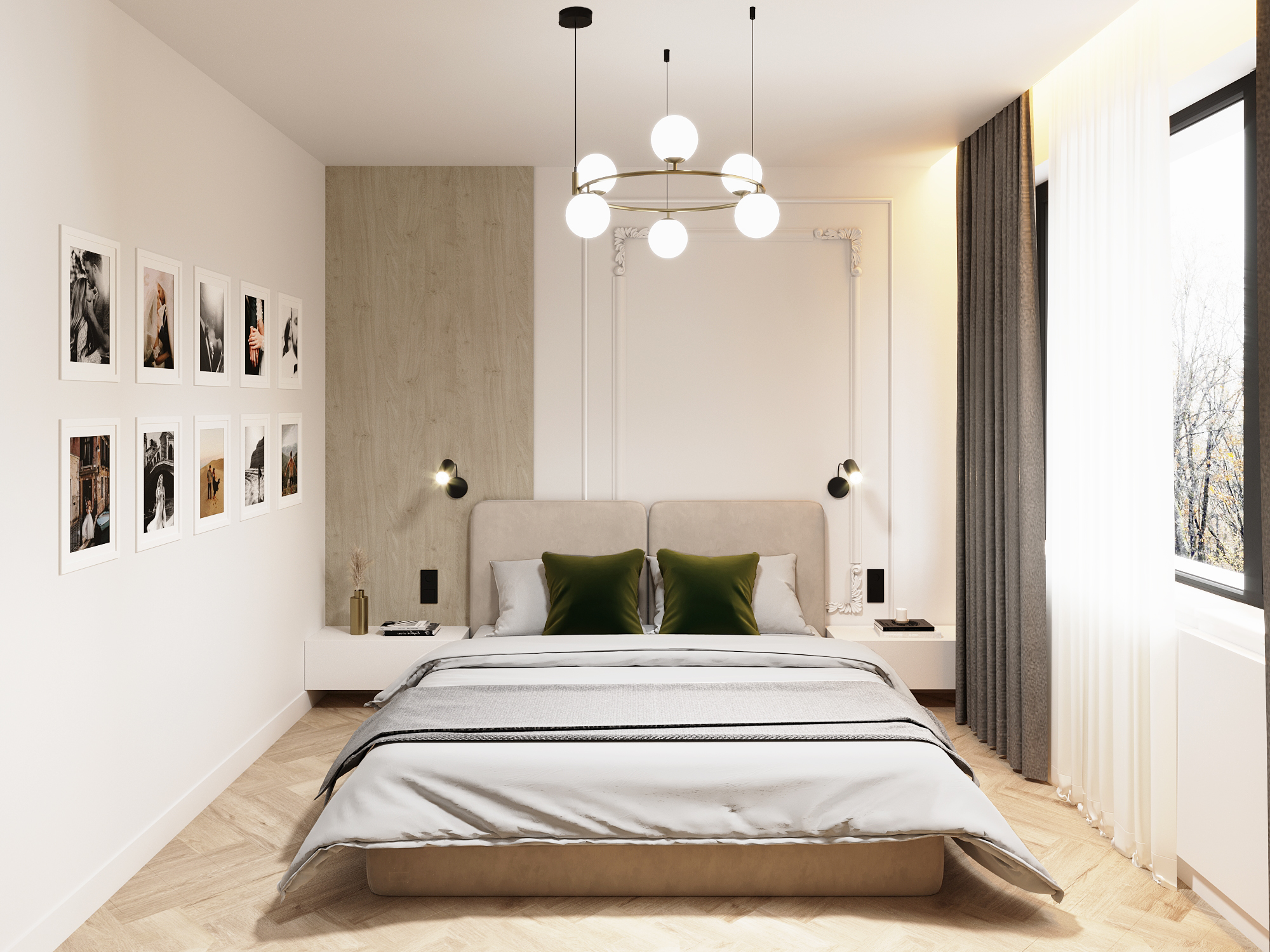 projekt minimalistycznej sypialni - architektura wnętrz studio kraków