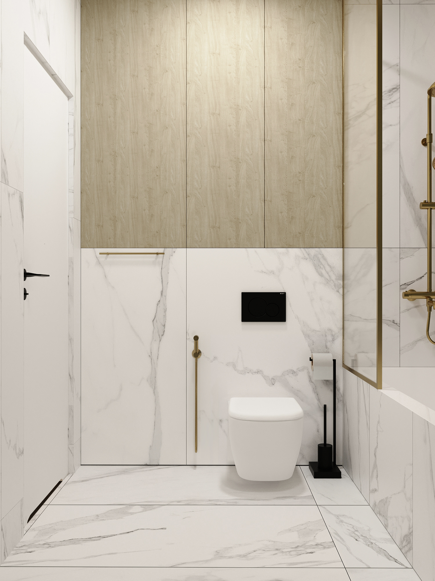 projekt łazienki minimalistyczny - architektura wnętrz studio kraków
